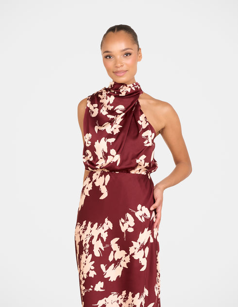 Valley High Neck Midi Dress